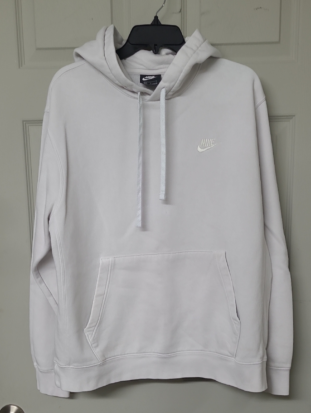 Nike Light White Pullover Hoodie with Swoosh Size Large FUC